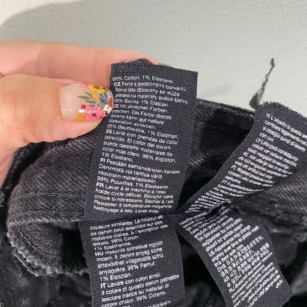 & Other Stories Women's Grey Marble Stone Wash Wide Leg Jeans Size EUR 36